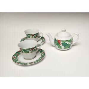 Day Spring Ceramic Tea Pot/Saucers Religious Romans 15:13 Siloam Springs AR